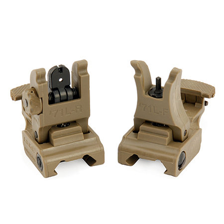 Tactical A.R.M.S. #71L-F/R Set Front & Rear Sight Set Black/Tan